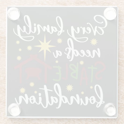 財団法人クリスチャンファミリークリスマス安定財団 ガラスコースター (裏面)