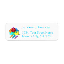 財実在産、家と鍵、不動産仲介業者、不動産業者 ラベル