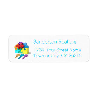 財実在産、家と鍵、不動産仲介業者、不動産業者 ラベル