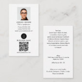 財実在産QRコードプロフェッショナルシンプル写真 名刺 (正面/裏面)