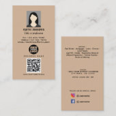 財実在産QRコードプロフェッショナル写エレガント真  名刺 (正面/裏面)