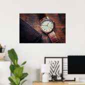 財布と時計。ビジネスオブジェクト ポスター (ホームオフィス)