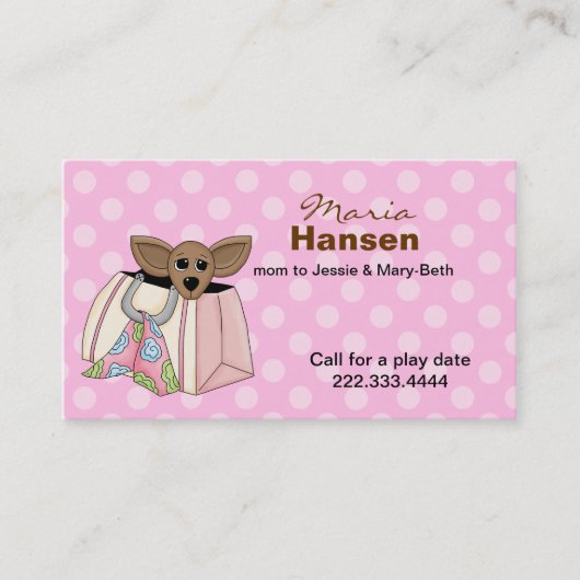 財布のお母さんカードのかわいいチワワ コーリングカード (正面)