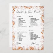 財布のオレンジ色のフローラブライダルシャワー 招待状 (正面/裏面)