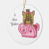 財布のクリスマスのオーナメントのヨークシャーテリア セラミックオーナメント (左)