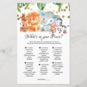 財布のゲームの中に何があるか。赤ちゃんシャワーゲーム (正面)