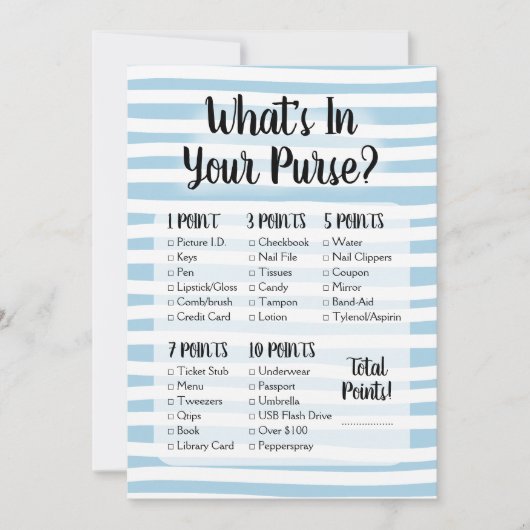 財布のゲームの中に何が青い白いシャワー (正面)