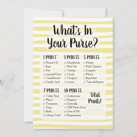 財布のゲームの中に何が黄色の白いシャワー (正面)