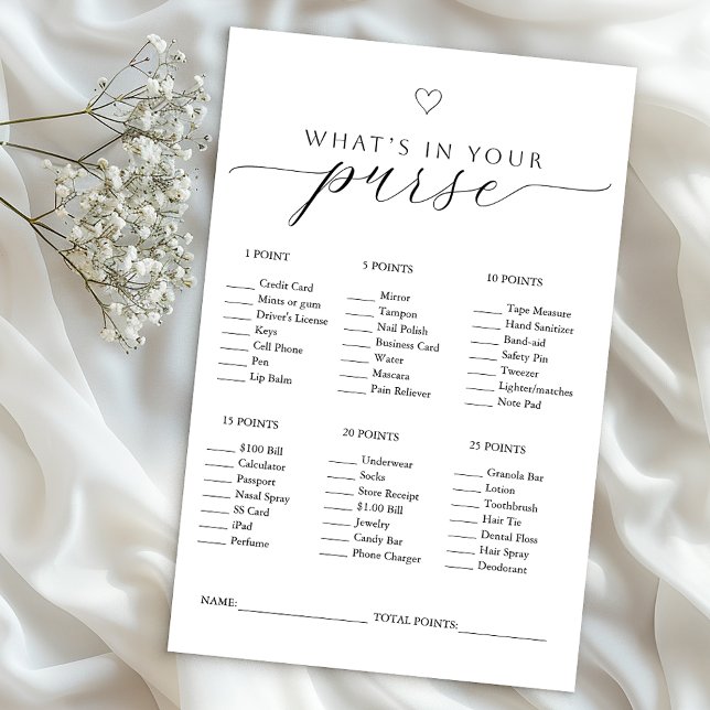 財布のゲームの内容 | ミニマルブライダルシャワー (Bridal shower game )