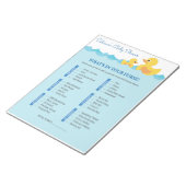 財布のゴム鴨の赤ちゃんシャワーゲームの内容 ノートパッド (アングル)