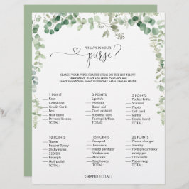 財布のスクリプトブライダルシャワーゲーム