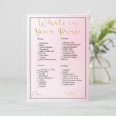 財布のピンクのグラデーションブライダルシャワー 招待状 (スタンド正面)