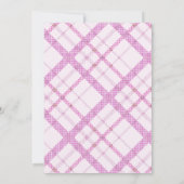 財布のピンクプレイドブライダルシャワー 招待状 (裏面)