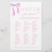 財布のピンクボウブライダルシャワーゲーム (正面)