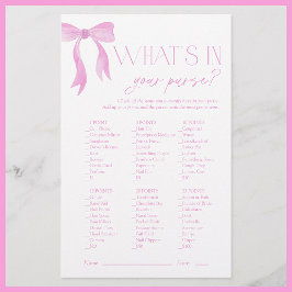 財布のピンクボウブライダルシャワーゲーム