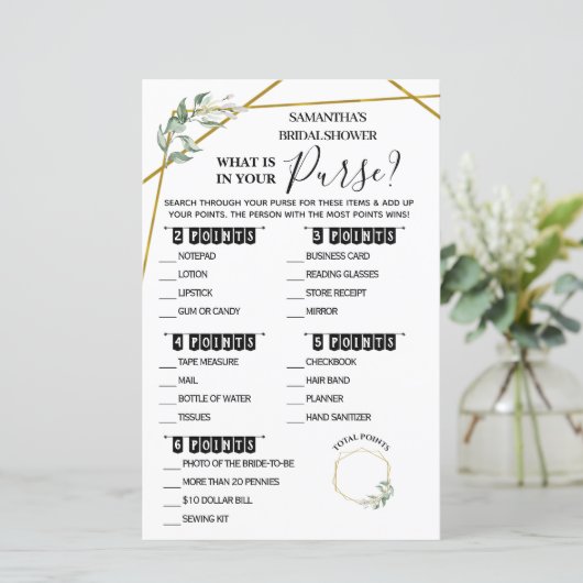 財布のブライダルシャワーバイリンガルゲームの内容 (スタンド正面)