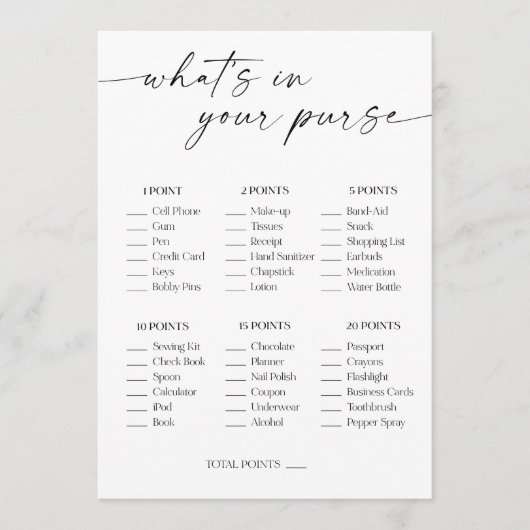 財布のブライダルシャワー プログラム (正面)