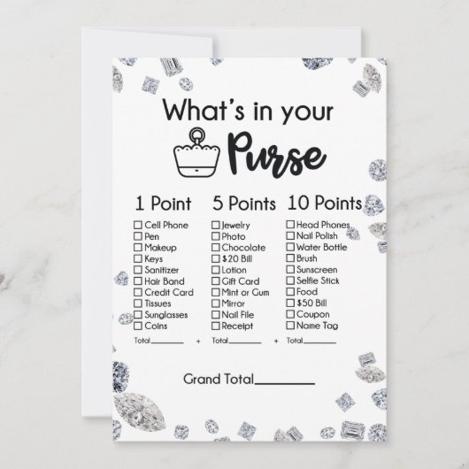 財布のブライダルシャワー 招待状 (正面)