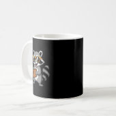 財布の中でおならをしたのでガソリン代がある おもしろアライグマ コーヒーマグカップ (正面左)