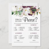 財布の中に何があるかホワイトブライダルゲーム招待状 招待状 (正面)