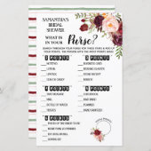 財布の中に何があるかマルサラブライダルシャワーゲーム (正面/裏面)