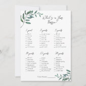 財布の中に何があるか – ブライダル/赤ちゃんシャワーゲーム シーズンカード (正面)