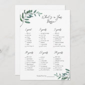 財布の中に何があるか – ブライダル/赤ちゃんシャワーゲーム シーズンカード (正面/裏面)