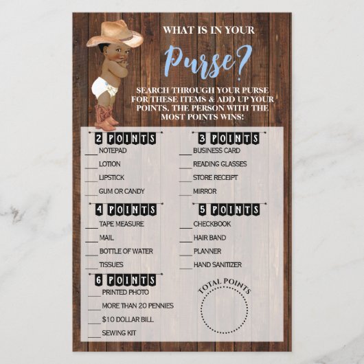 財布の中に何がオウムカウボーイシャワーゲームカード チラシ (正面)