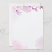 財布の中に何がピンクのフローラブライダルシャワー 招待状 (裏面)