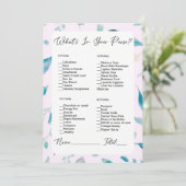 財布の中に何がピンクの緑のブライダルシャワー 招待状 (スタンド正面)