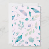 財布の中に何がピンクの緑のブライダルシャワー 招待状 (裏面)