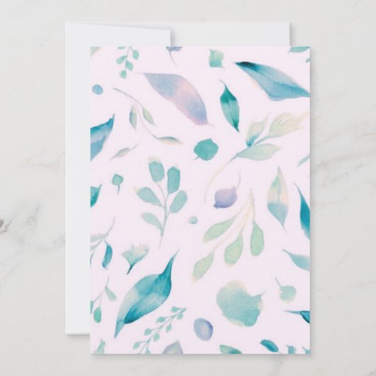 財布の中に何がピンクの緑のブライダルシャワー 招待状 (裏面)