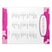 財布の中に何がピンク迷彩柄赤ちゃんシャワーゲーム ノートパッド (正面)