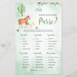 財布の中に何がベビーシャワーゲームファームテーマ