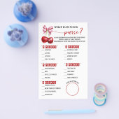 財布の中に何が入っているかさくらんぼベビーシャワーゲーム チラシ (シングル)