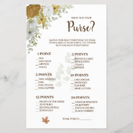 財布の中に何が入っているかボホ秋シャワーゲームカード チラシ