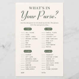 財布の中に何が入っているか冬の赤ちゃんシャワーゲーム