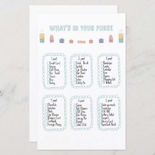 財布の中に何が入っているのアドベンチャーベビーシャワー (正面/裏面)