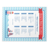 財布の中に何が入っているの航海のテーマ赤ちゃんシャワー ノートパッド (正面)