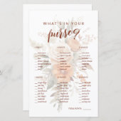 財布の中に何が入ってる？フローラブライダルシャワーゲーム (正面/裏面)