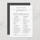 財布の中に何が入ってる?ブライダルシャワーパーティーゲーム エンクロージャーカード (正面/裏面)