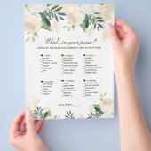 財布の中に何が入ってる？ブライダルシャワー印刷用ゲーム チラシ (手)