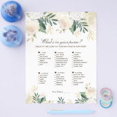 財布の中に何が入ってる？ブライダルシャワー印刷用ゲーム チラシ (シングル)