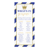 財布の中に何が入ってる?プリンス、赤ちゃんシャワーのゲーム ラックカード (正面)