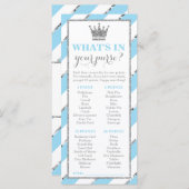 財布の中に何が入ってる?ベビーシャワーゲーフェイクムシルバー (正面/裏面)