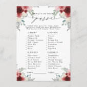 財布の中に何が入ってる?レッドワインフローラパーティーゲーム エンクロージャーカード (正面)