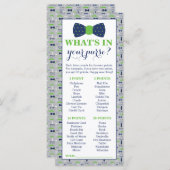 財布の中に何が入ってる?赤ちゃんシャワーのゲーム、小さな男 (正面/裏面)