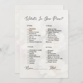 財布の中に何が白いフローラブライダルシャワー 招待状 (正面/裏面)