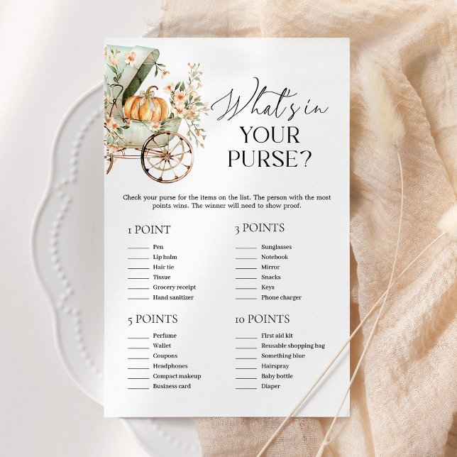 財布の中に何が秋カボチャ赤ちゃんシャワーゲーム (クリエイターアップロード済み)