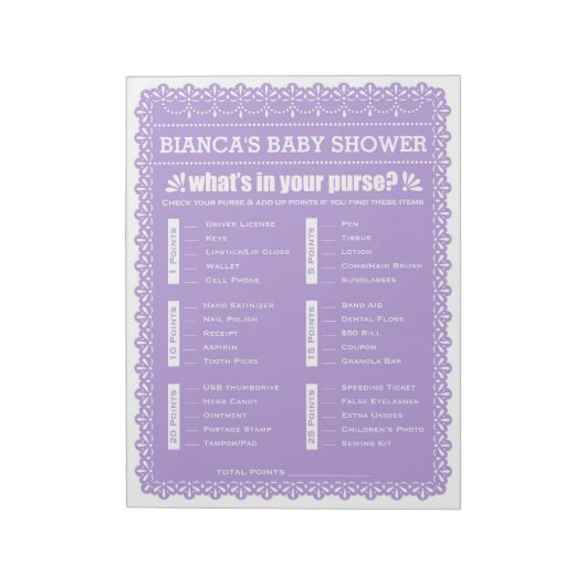 財布の中に何が紫のパペルピカドシャワー ノートパッド (回転)